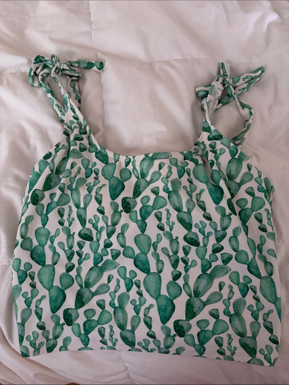 Pink Desert Green sea  plant Print Tie-Shoulder One-Piece tankini Swimsuit